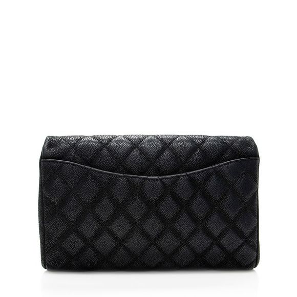 Chanel Matte Caviar Leather Chain Flap Clutch Bag - Picture 3 of 14